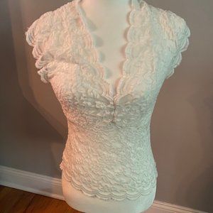 Women's White Textured Top